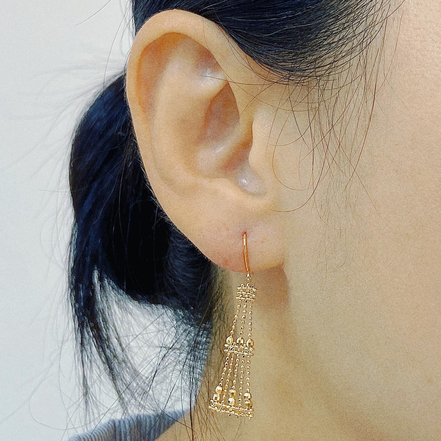 Gold Beads Dress Drop Earrings - JMW Jewelry Wholesale