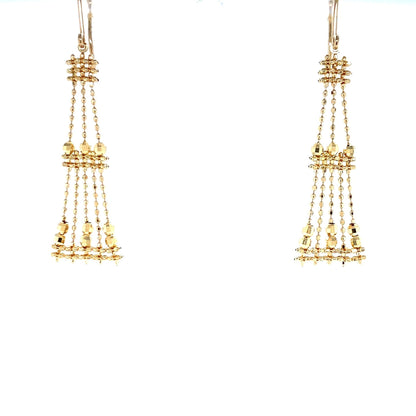 Gold Beads Dress Drop Earrings - JMW Jewelry Wholesale