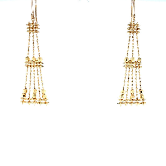 Gold Beads Dress Drop Earrings - JMW Jewelry Wholesale