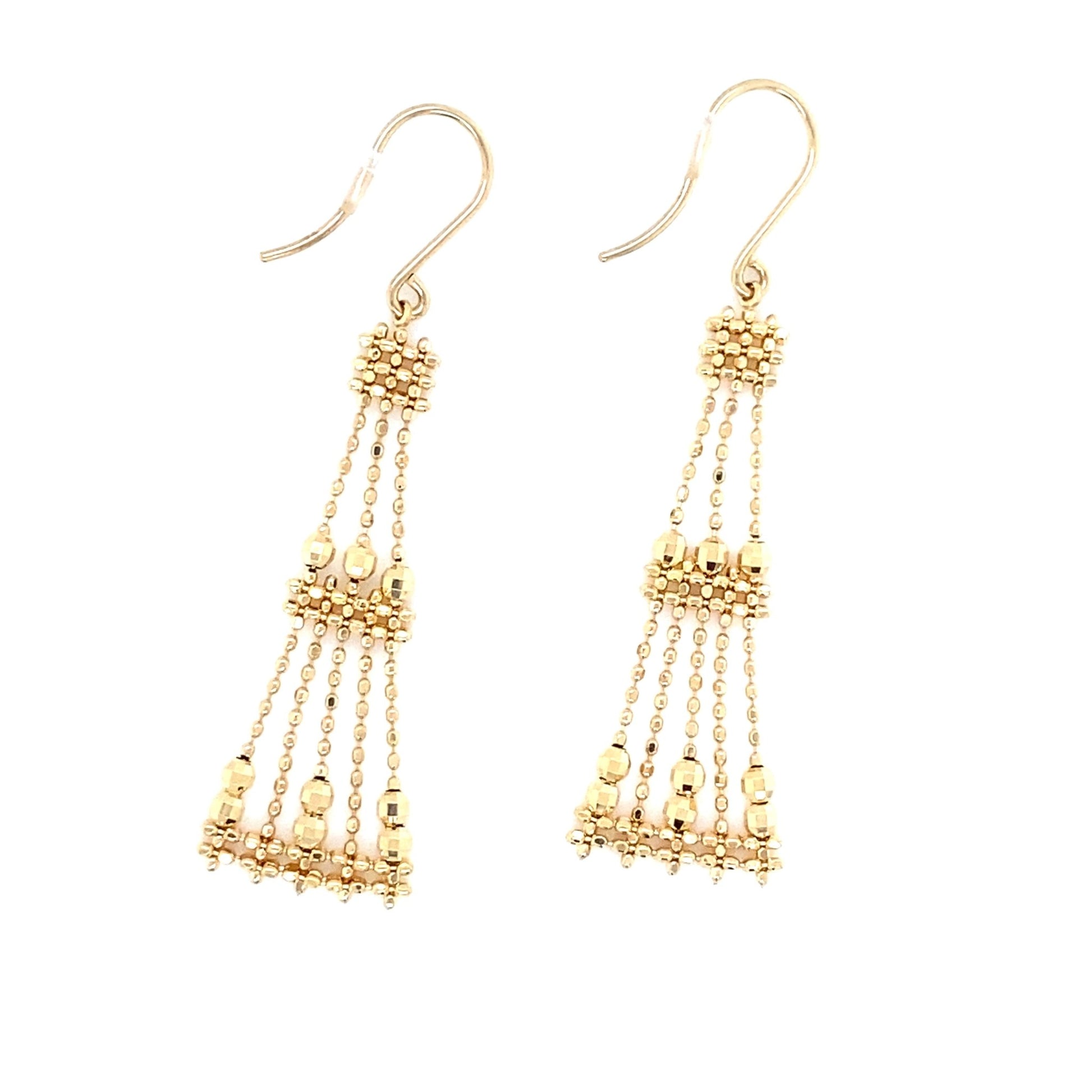 Gold Beads Dress Drop Earrings - JMW Jewelry Wholesale