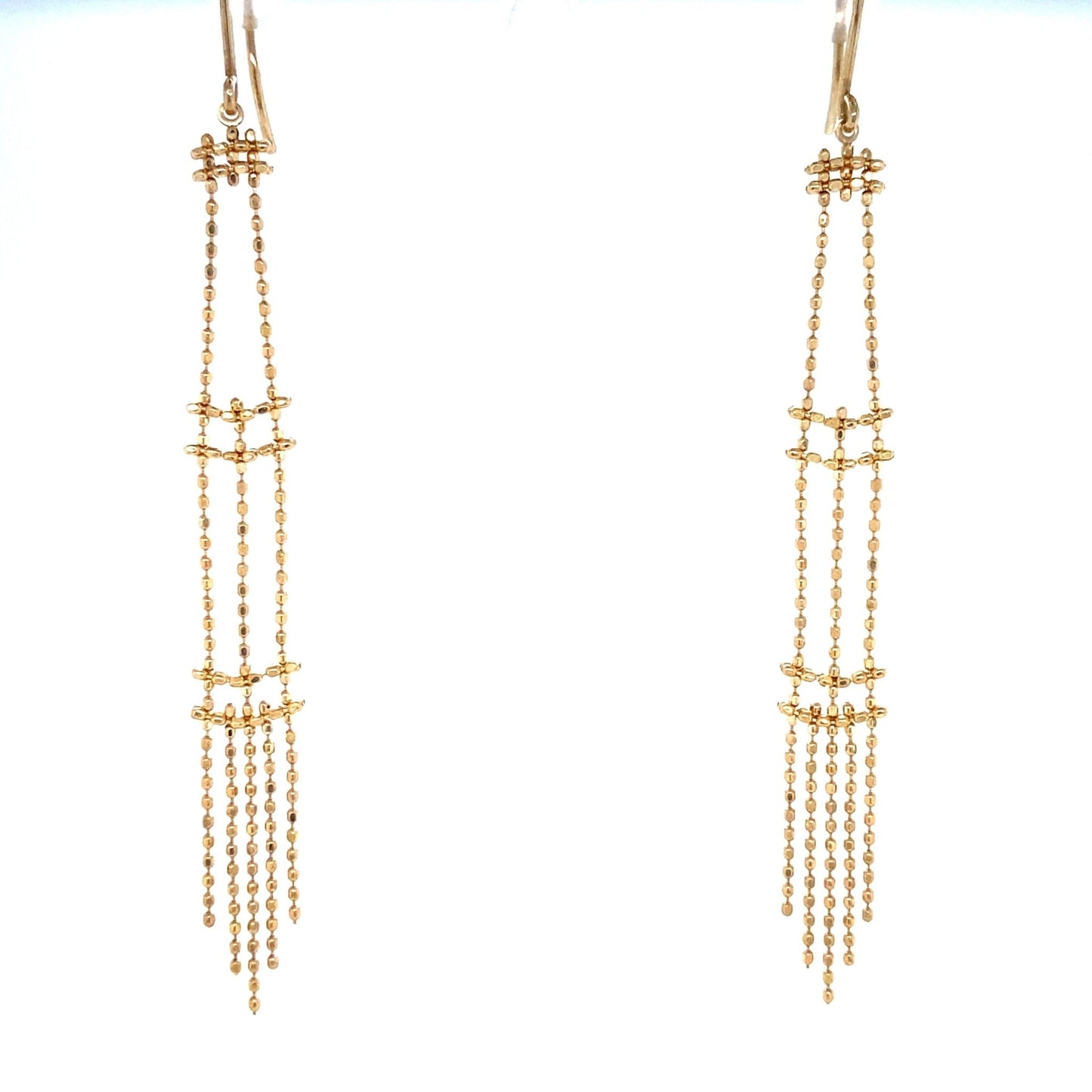 Gold Beads Long Drop Earrings - JMW Jewelry Wholesale