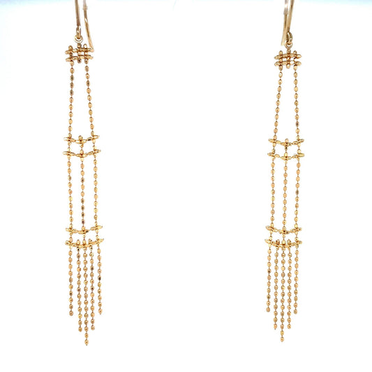 Gold Beads Long Drop Earrings - JMW Jewelry Wholesale