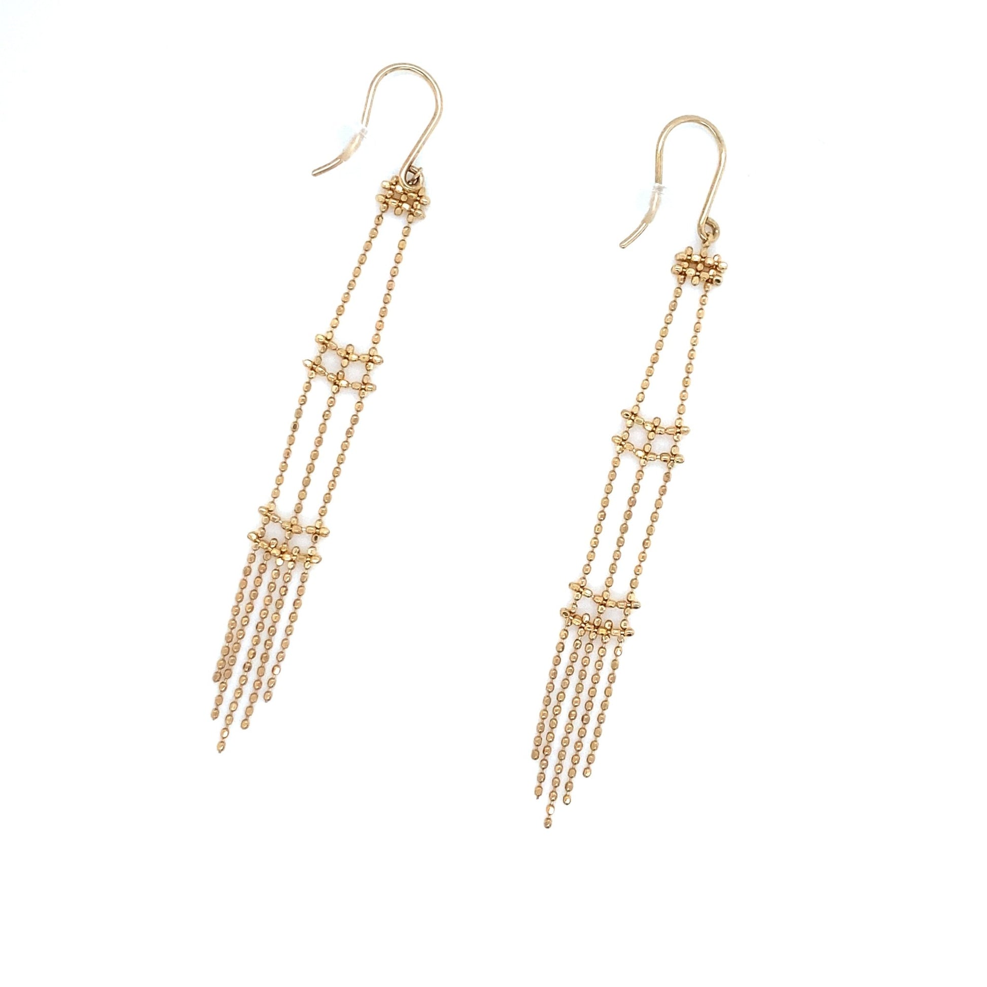 Gold Beads Long Drop Earrings - JMW Jewelry Wholesale