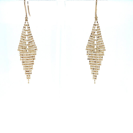 Gold Beads Rhombus Shape T Drop Earrings - JMW Jewelry Wholesale