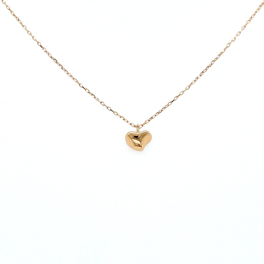 Gold Curved Heart Necklace - JMW Jewelry Wholesale