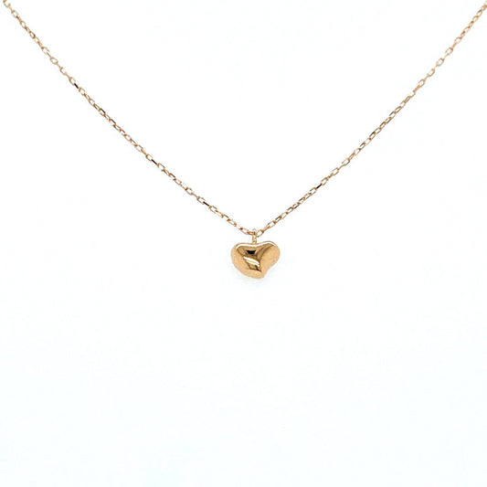 Gold Curved Heart Necklace - JMW Jewelry Wholesale