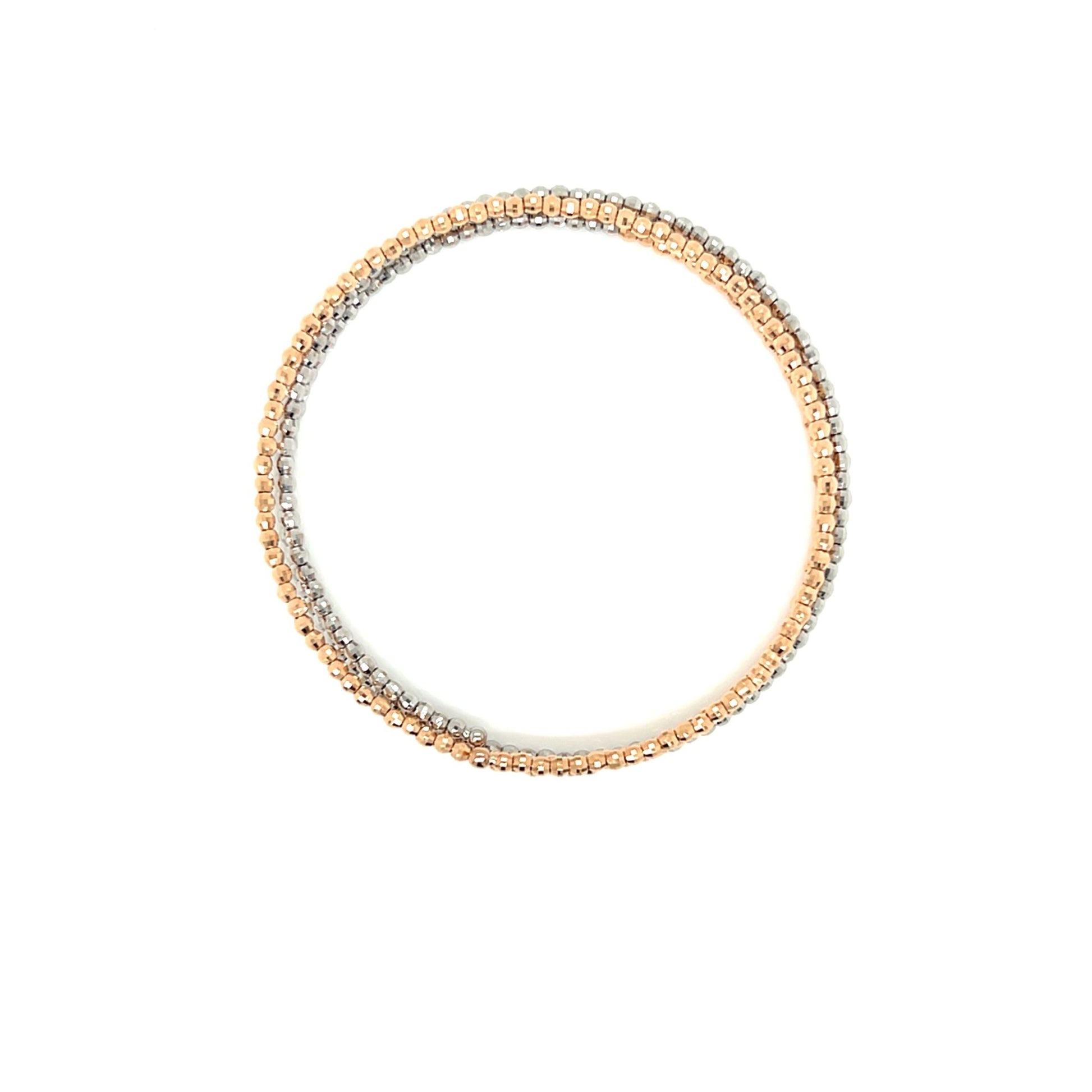 Gold Duo color Beads Wire Bangle PT/K18PG - JMW Jewelry Wholesale