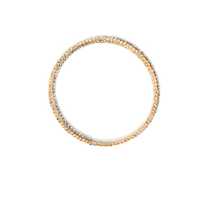 Gold Duo color Beads Wire Bangle PT/K18PG - JMW Jewelry Wholesale