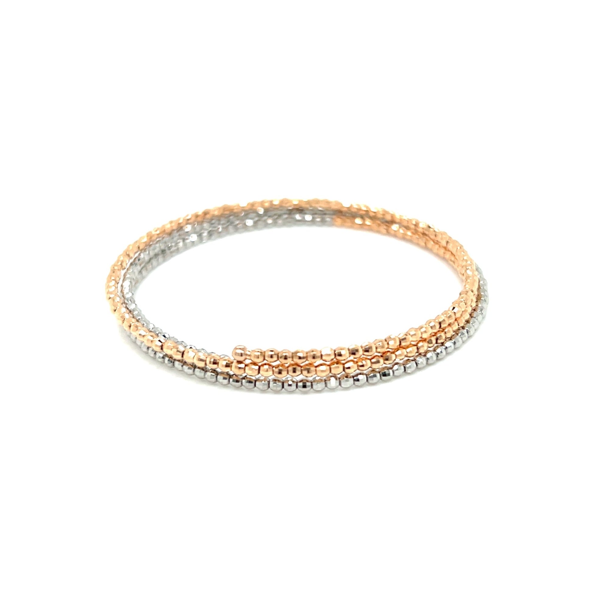 Gold Duo color Beads Wire Bangle PT/K18PG - JMW Jewelry Wholesale