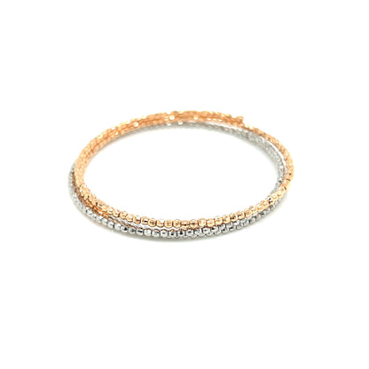 Gold Duo color Beads Wire Bangle PT/K18PG - JMW Jewelry Wholesale