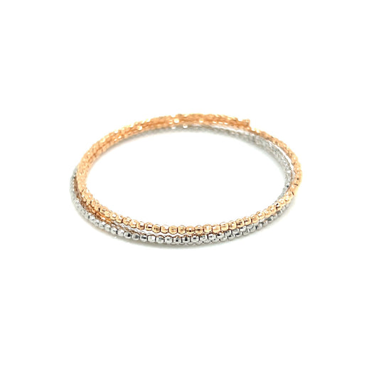 Gold Duo color Beads Wire Bangle PT/K18PG - JMW Jewelry Wholesale