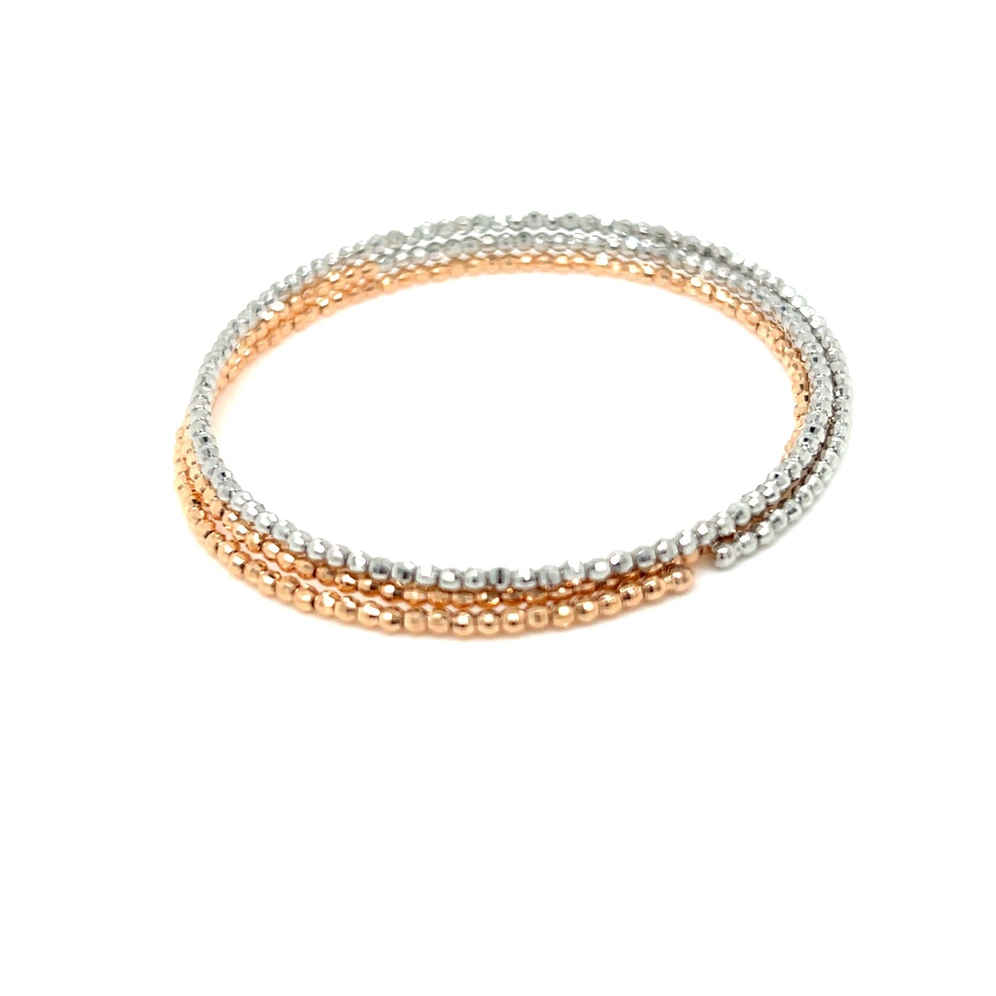 Gold Duo color Beads Wire Bangle PT/K18PG - JMW Jewelry Wholesale