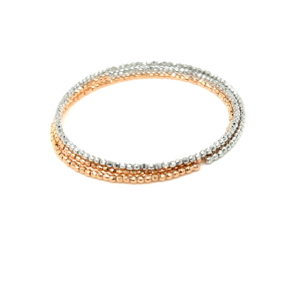Gold Duo color Beads Wire Bangle PT/K18PG - JMW Jewelry Wholesale