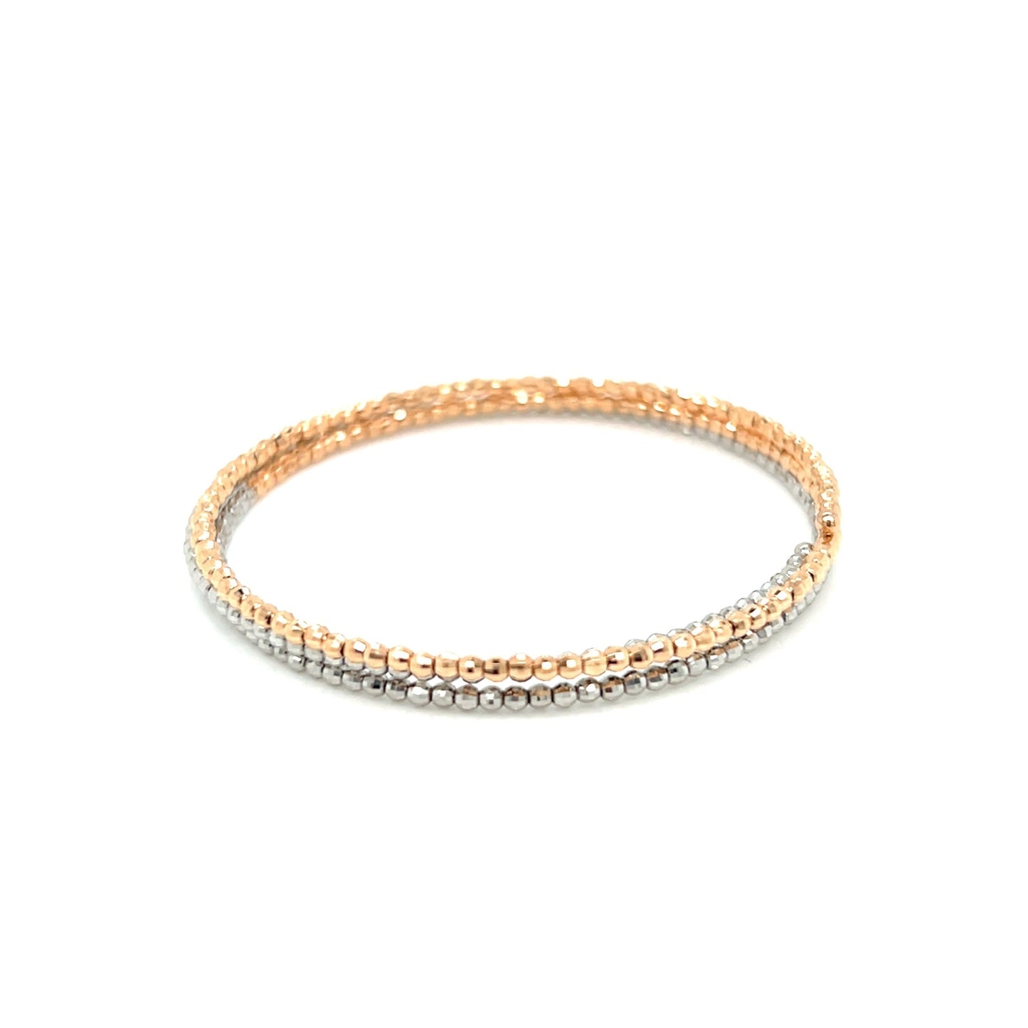 Gold Duo color Beads Wire Bangle PT/K18PG - JMW Jewelry Wholesale