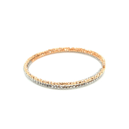 Gold Duo color Beads Wire Bangle PT/K18PG - JMW Jewelry Wholesale