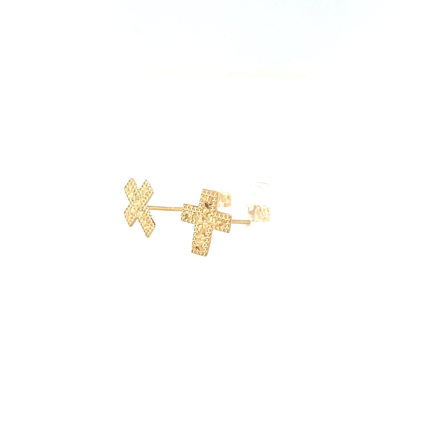 Gold Flat Cross Earrings - JMW Jewelry Wholesale