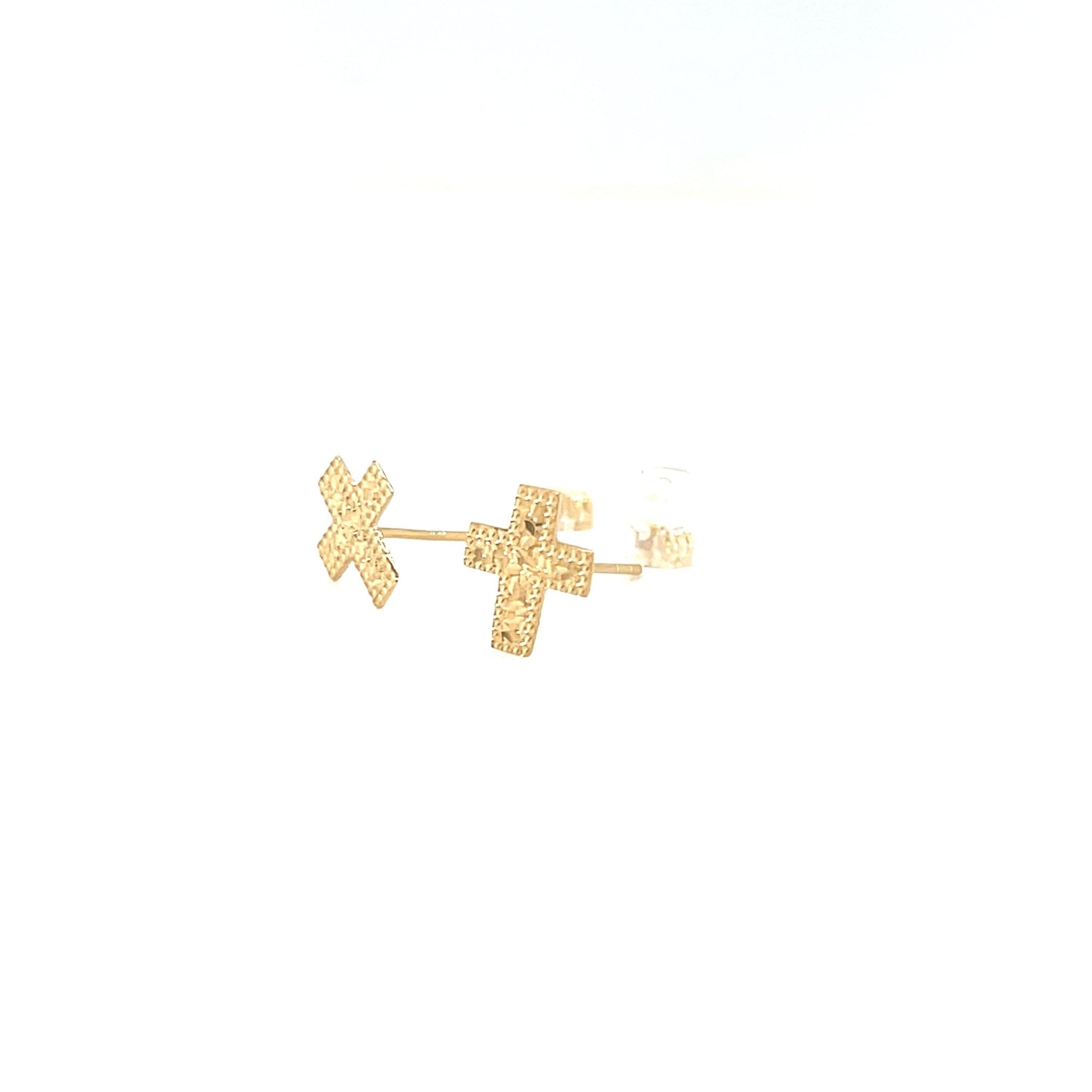 Gold Flat Cross Earrings - JMW Jewelry Wholesale