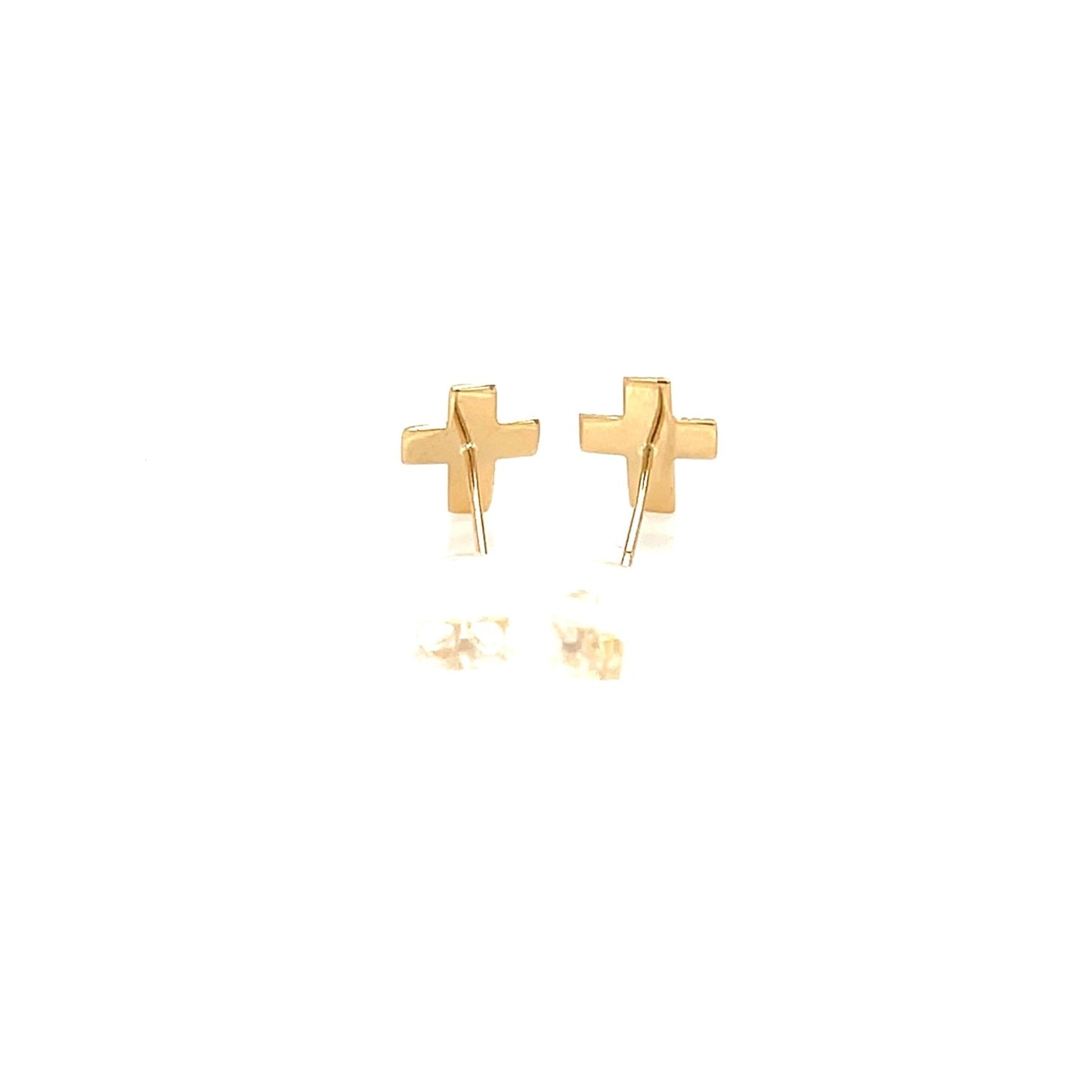 Gold Flat Cross Earrings - JMW Jewelry Wholesale