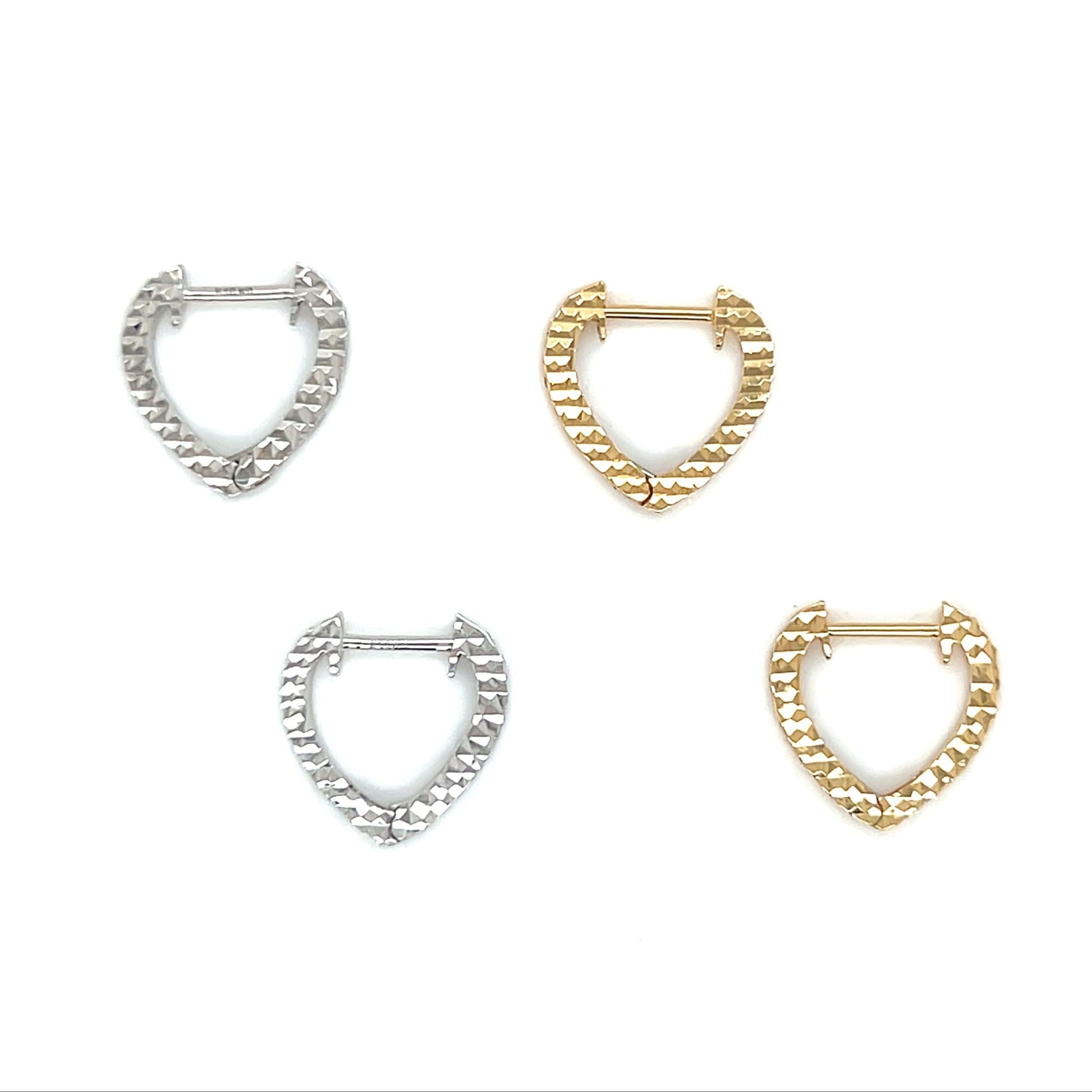 Gold Heart shaped Hoop Earrings - JMW Jewelry Wholesale