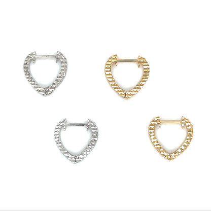 Gold Heart shaped Hoop Earrings - JMW Jewelry Wholesale