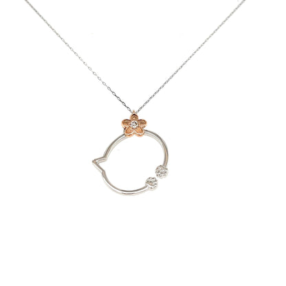 Gold Hollow Cat Necklace 0.04ct - JMW Jewelry Wholesale