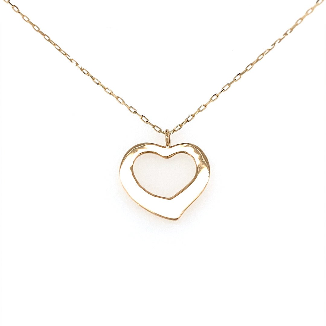 Gold Hollow Heart Necklace - JMW Jewelry Wholesale