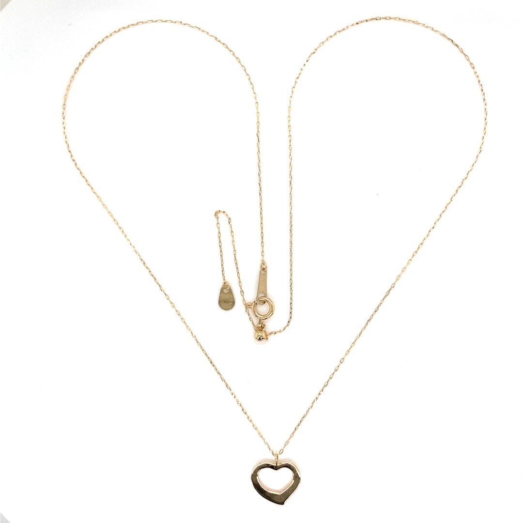 Gold Hollow Heart Necklace - JMW Jewelry Wholesale