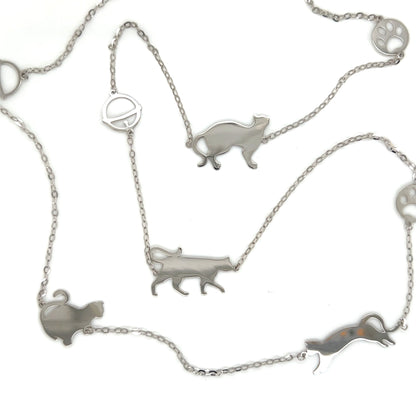 Gold Long Cat Necklace - JMW Jewelry Wholesale