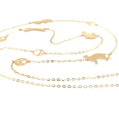 Gold Long Cat Necklace - JMW Jewelry Wholesale