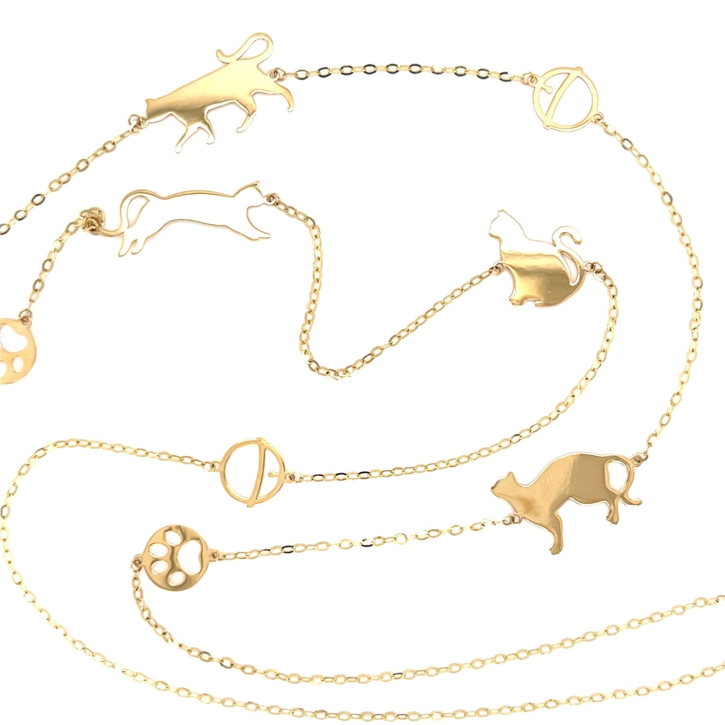 Gold Long Cat Necklace - JMW Jewelry Wholesale