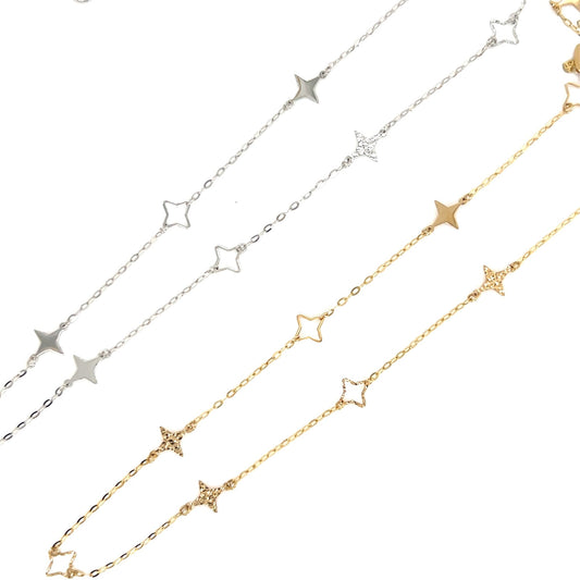Gold Long Star Necklace - JMW Jewelry Wholesale