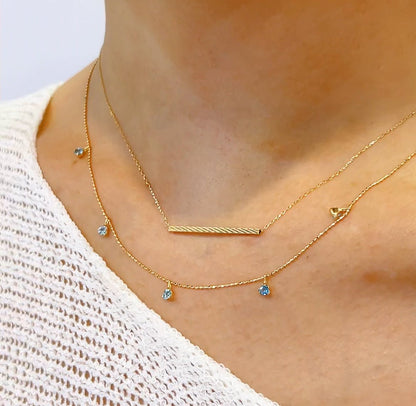 Gold Ripple Long Line Necklace - JMW Jewelry Wholesale