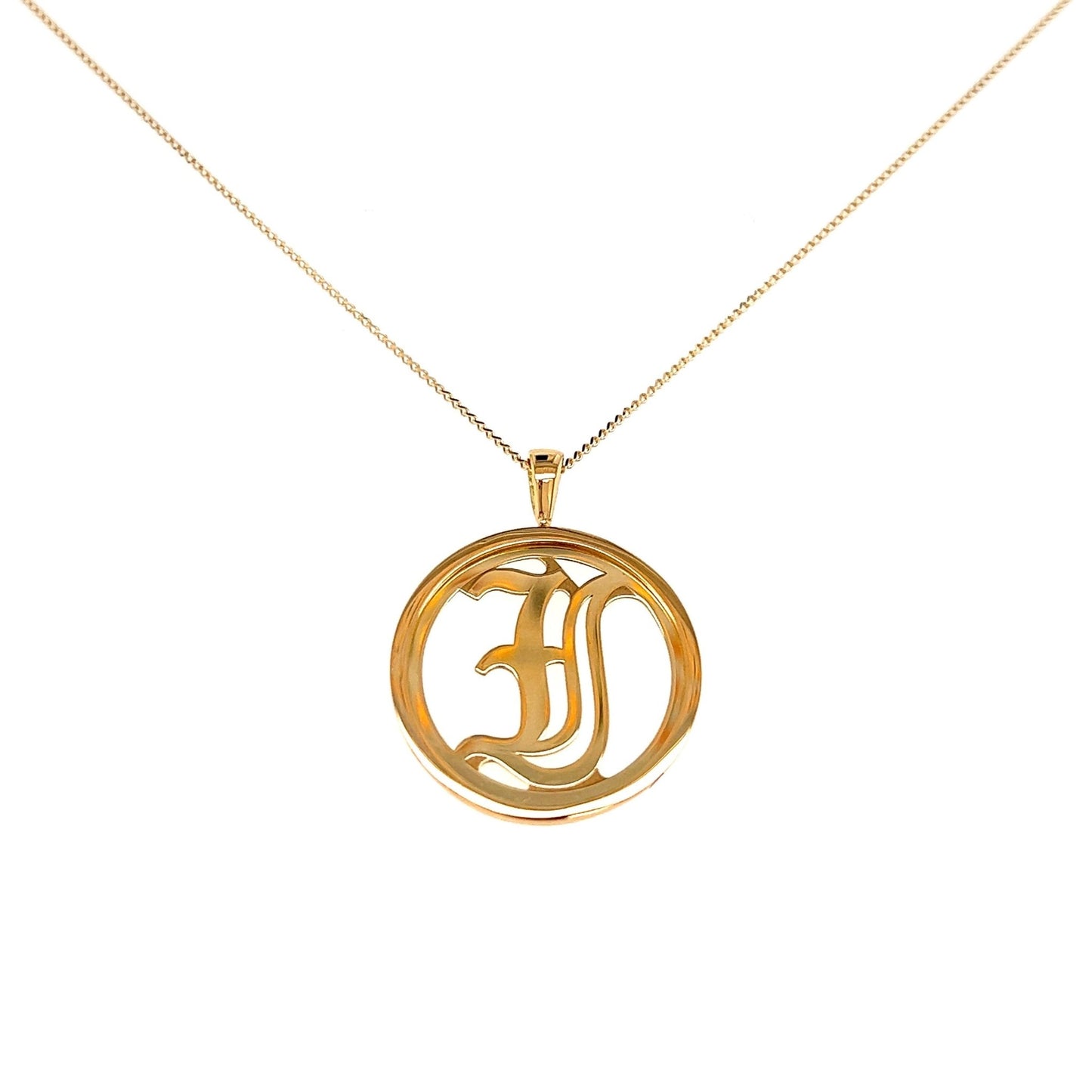 Gold Round Initial I Necklace - JMW Jewelry Wholesale