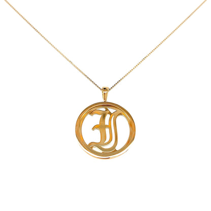 Gold Round Initial I Necklace - JMW Jewelry Wholesale