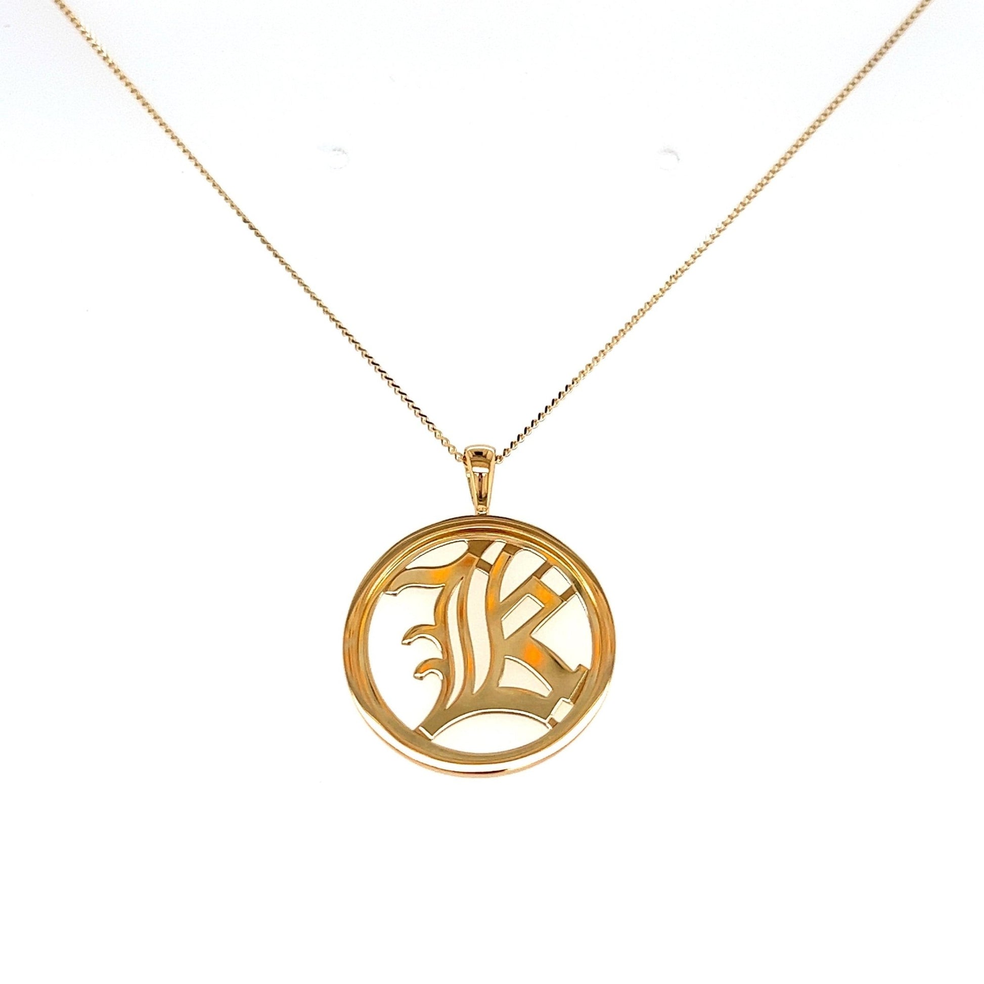 Gold Round Initial K Necklace - JMW Jewelry Wholesale