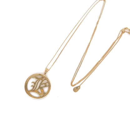 Gold Round Initial K Necklace - JMW Jewelry Wholesale