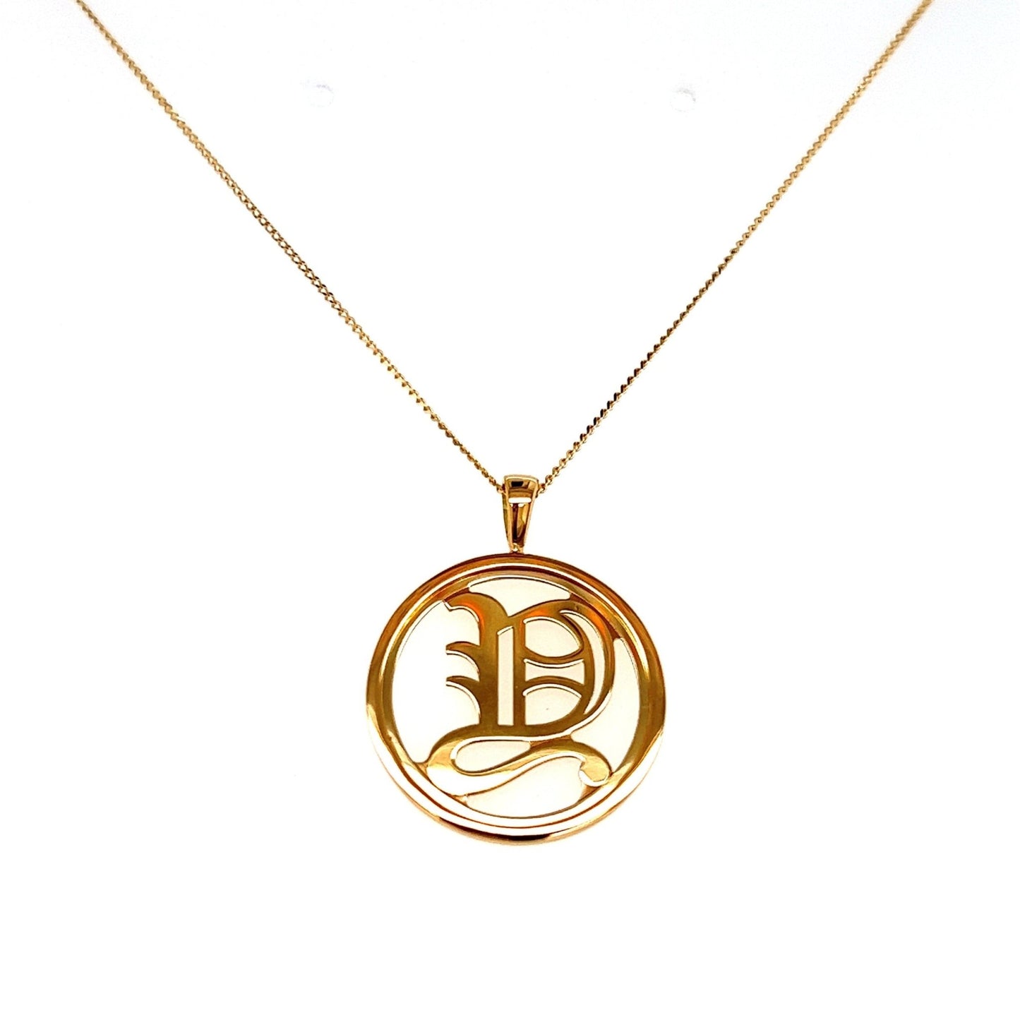 Gold Round Initial Y Necklace - JMW Jewelry Wholesale