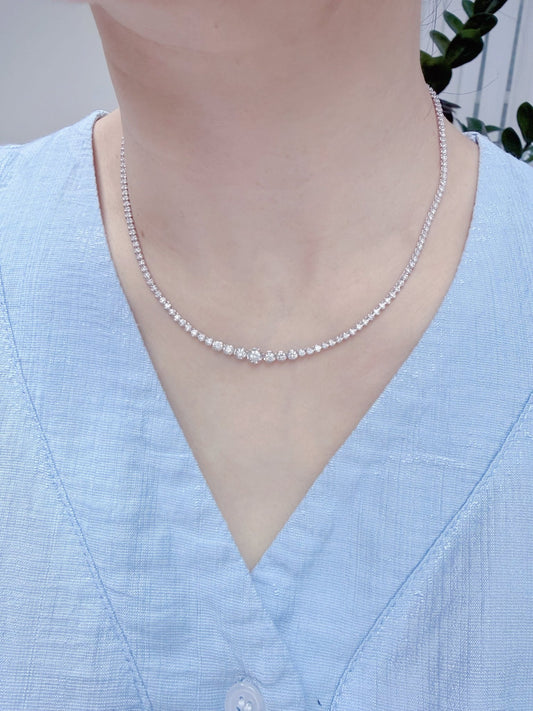 Gradual Tennis N Necklace 3ct - JMW Jewelry Wholesale