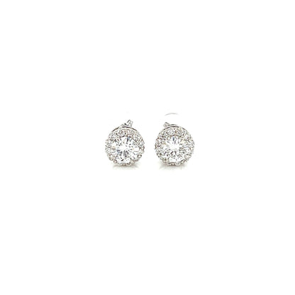 Halo Earrings 0.7/0.24ct - JMW Jewelry Wholesale