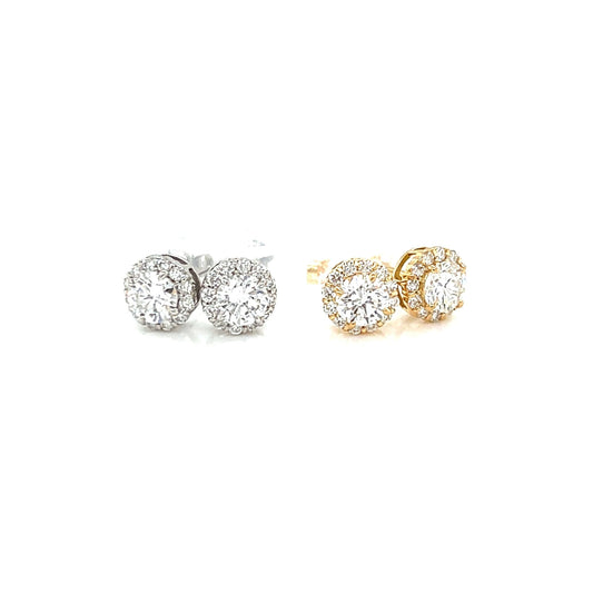 Halo Earrings 0.7/0.24ct - JMW Jewelry Wholesale