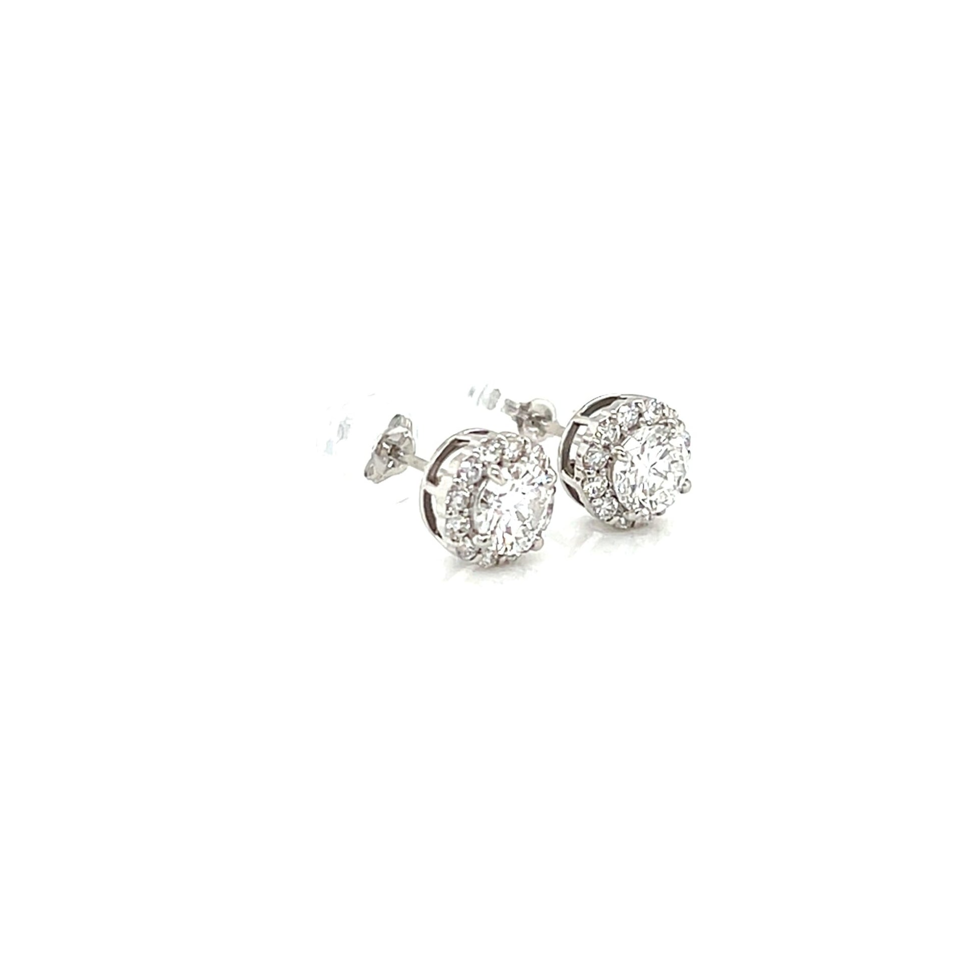 Halo Earrings 0.7/0.24ct - JMW Jewelry Wholesale