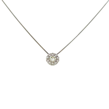Halo Flower Necklace 0.18/0.15ct - JMW Jewelry Wholesale