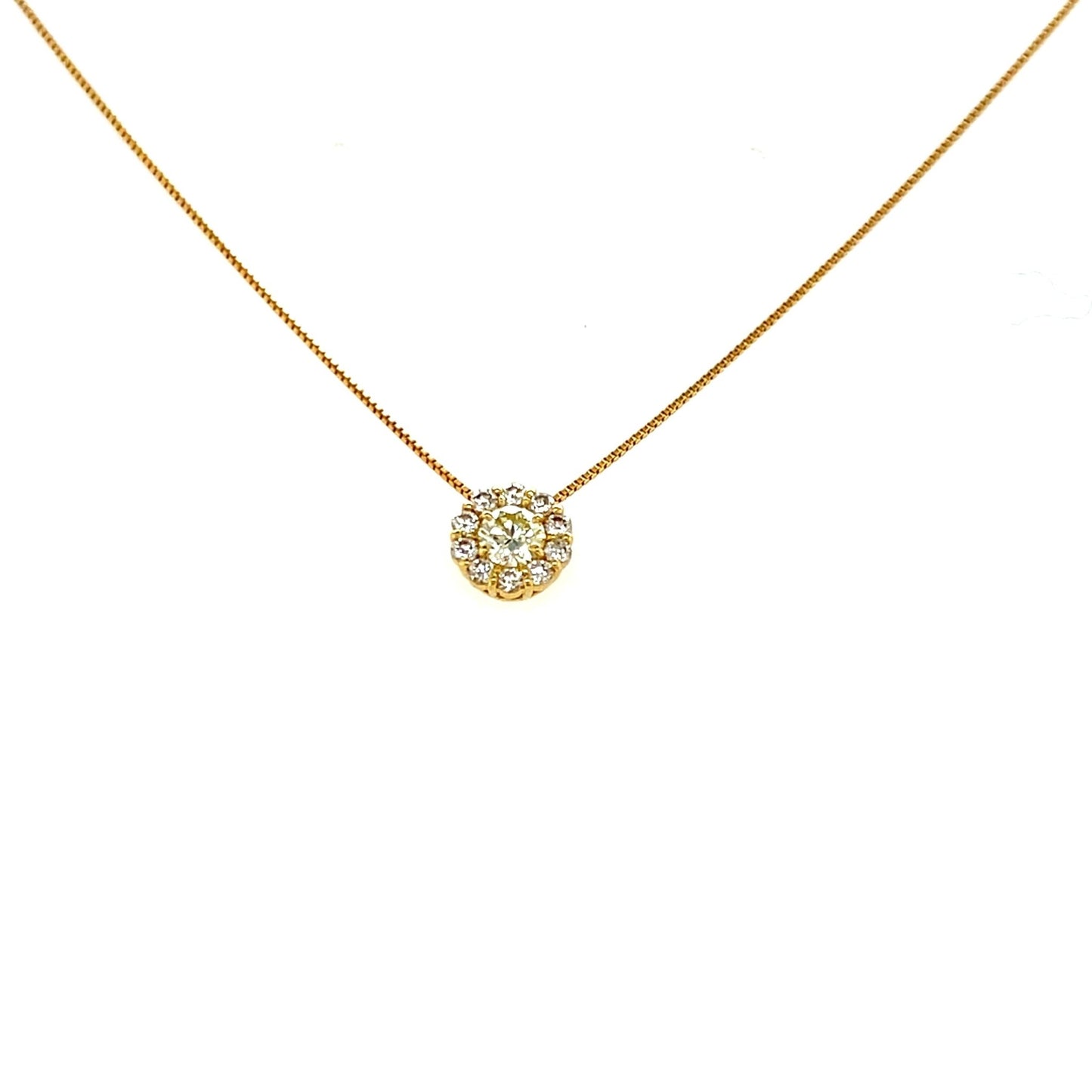 Halo Flower Necklace 0.18/0.15ct - JMW Jewelry Wholesale