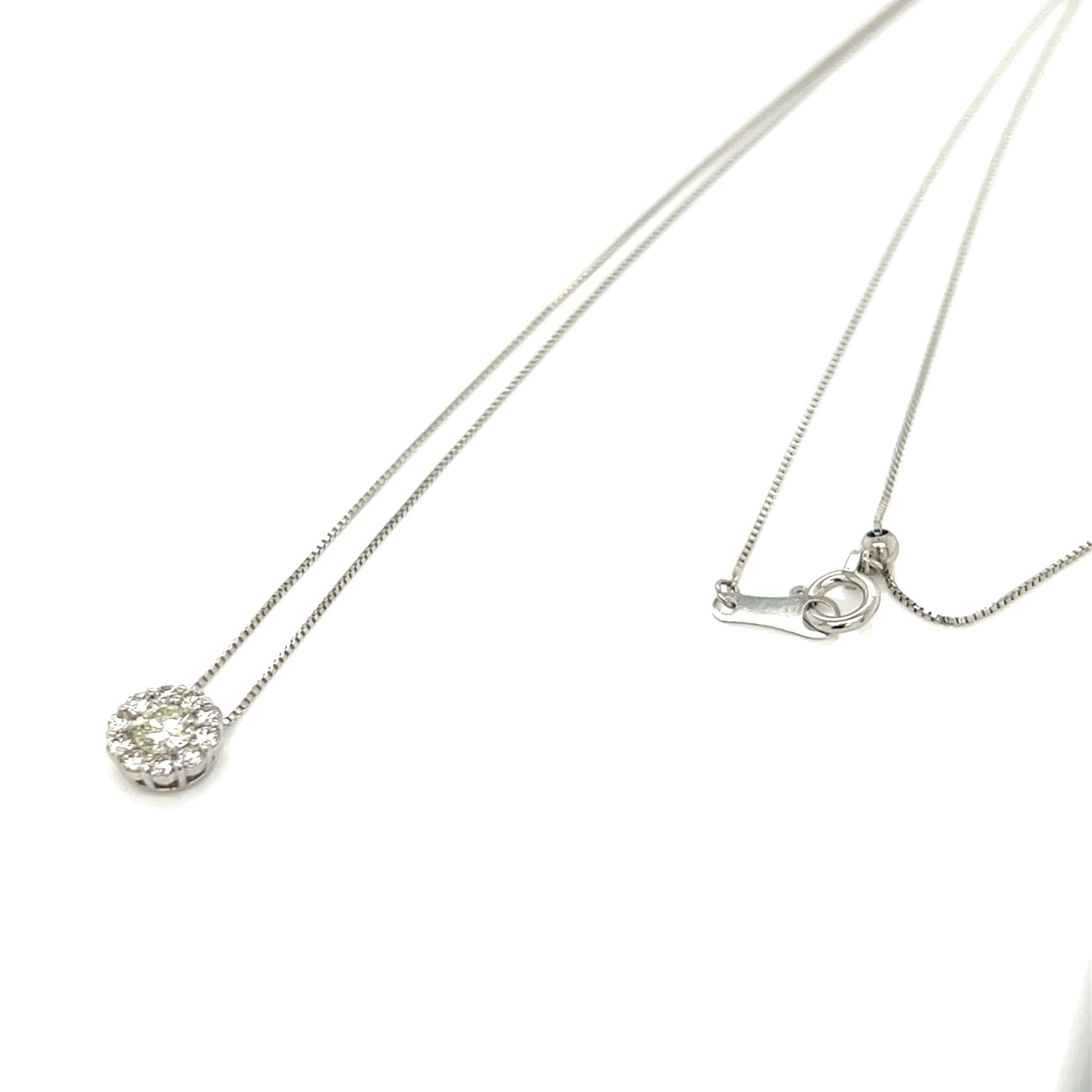 Halo Flower Necklace 0.18/0.15ct - JMW Jewelry Wholesale