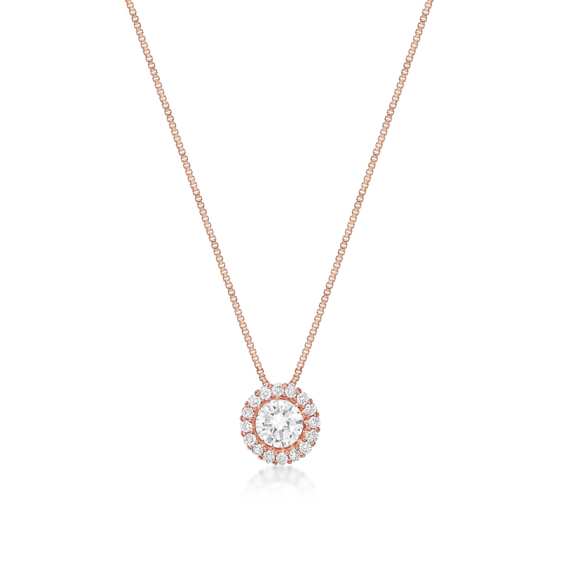 Halo Necklace 0.3/0.08ct - JMW Jewelry Wholesale