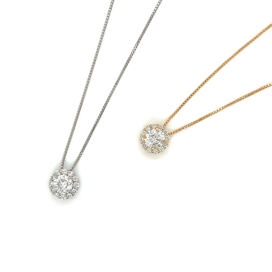 Halo Necklace 0.3/0.12ct - JMW Jewelry Wholesale