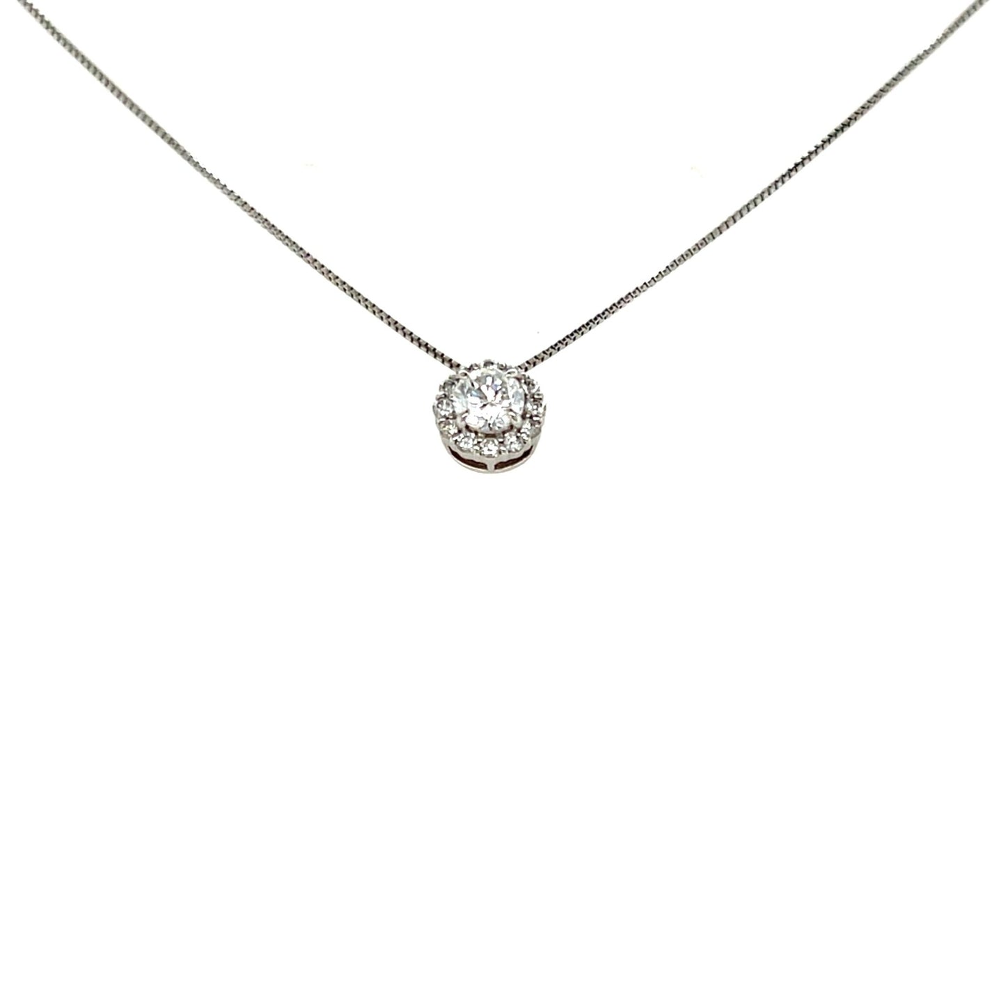 Halo Necklace 0.3/0.12ct - JMW Jewelry Wholesale