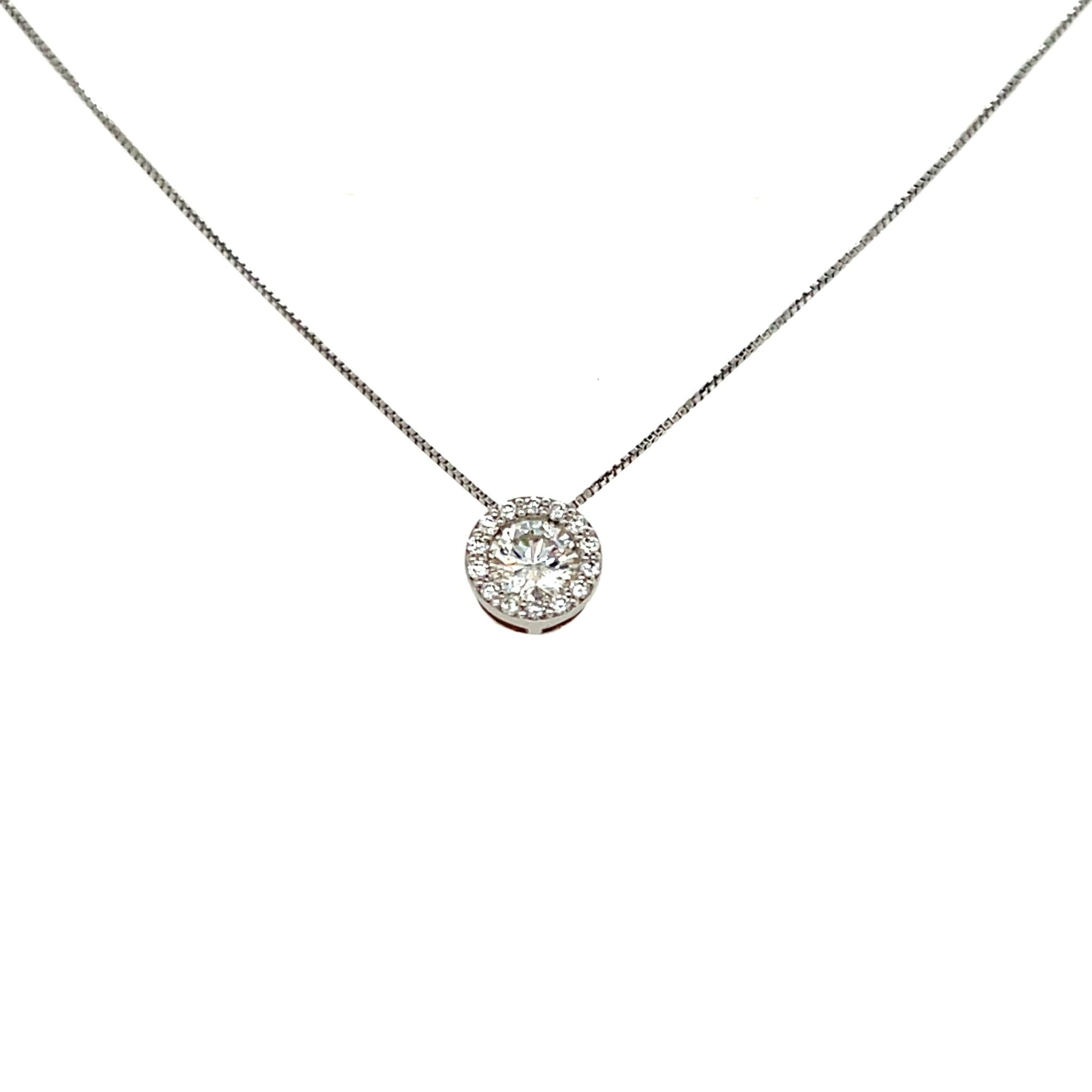 Halo Necklace 0.5/0.1ct - JMW Jewelry Wholesale