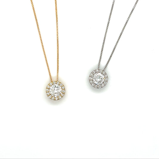 Halo Necklace 0.5/0.1ct - JMW Jewelry Wholesale