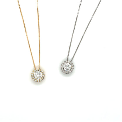 Halo Necklace 0.522/0.1ctK18YG - JMW Jewelry Wholesale